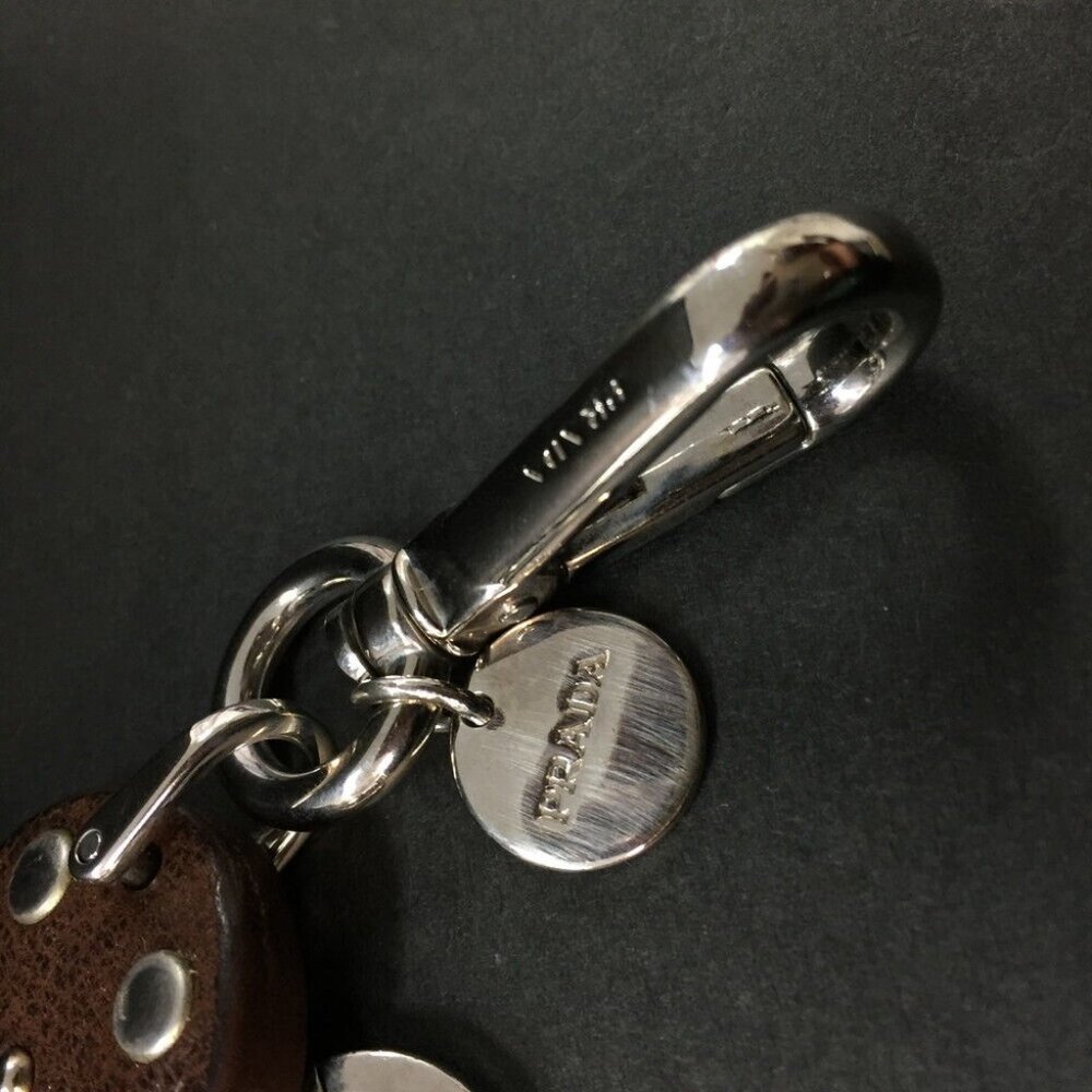 PRADA Chain Robot Trick Silver Tone Key Ring Bag Charm - Picture 6 of 7